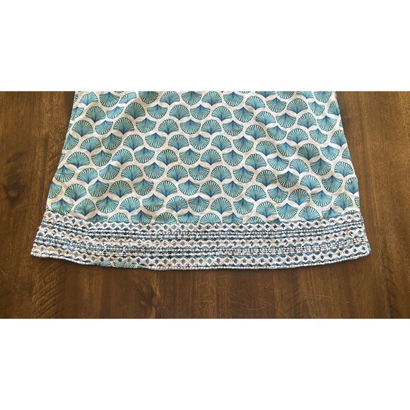 SIGRID OLSEN Beach Cover Up Tunic Top Small Blue Embroidered 3/4 Sleeves Boho - Picture 6 of 10